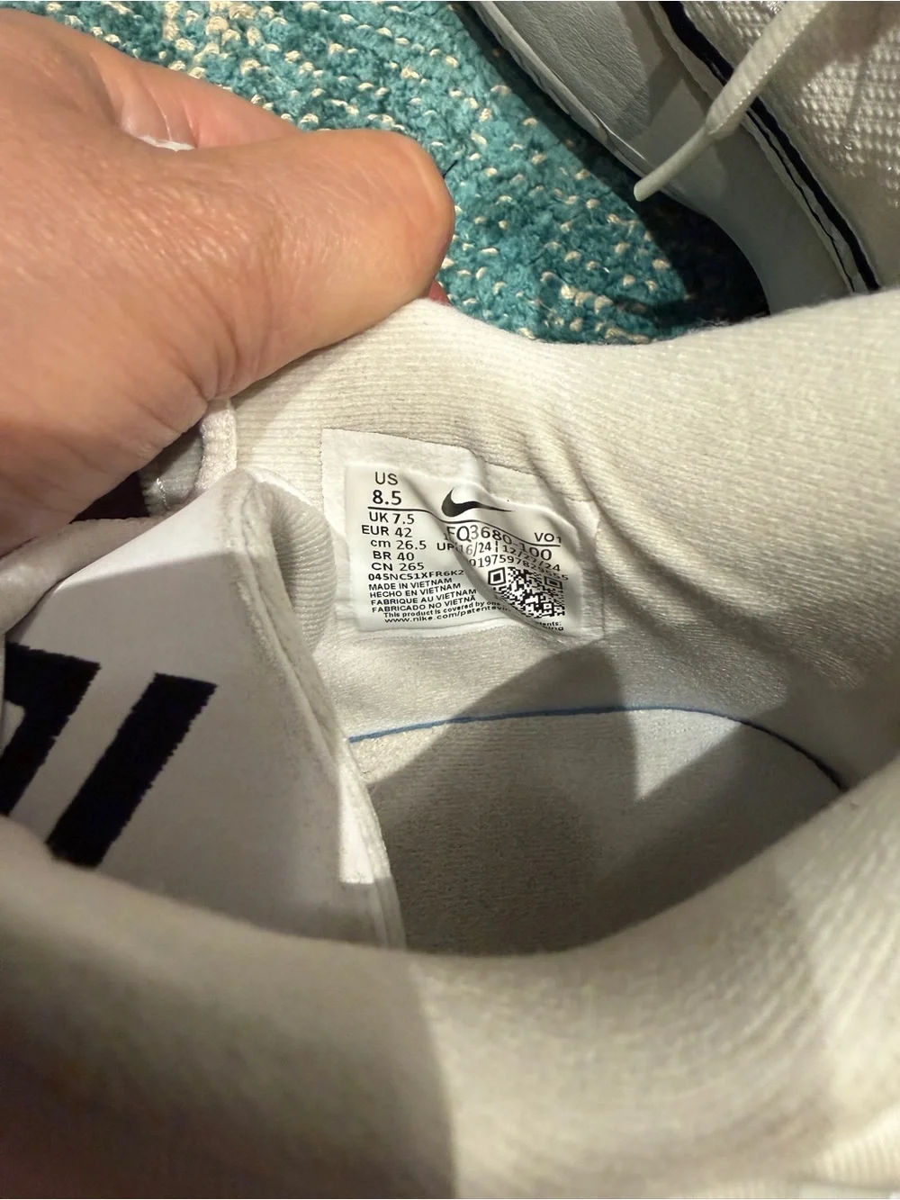 Nike White Kids' Sneakers with Black Accents